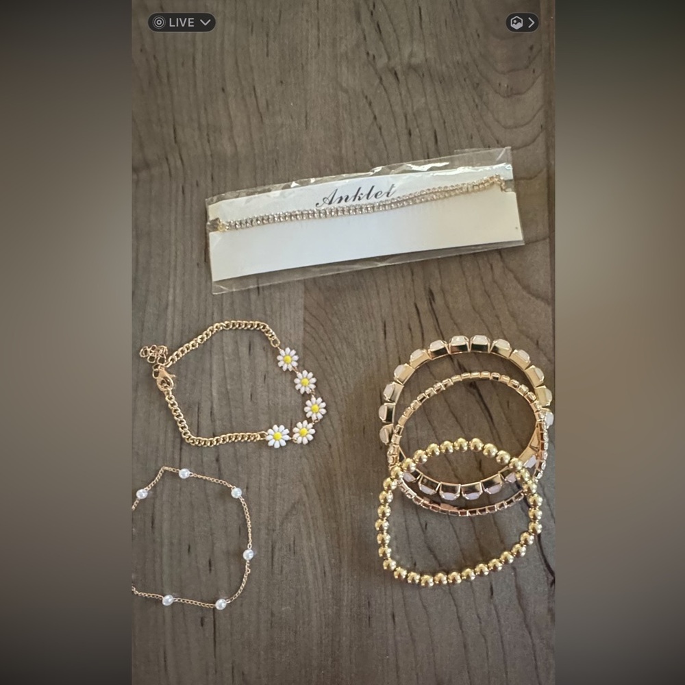 Bundle with 5 bracelets, one anklet. 6 pieces in all!!!